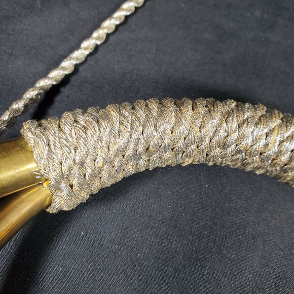 Vintage Brass Bugle Horn with Gold Rope Tassels Decorative Wall Hanging - Picture 5 of 15